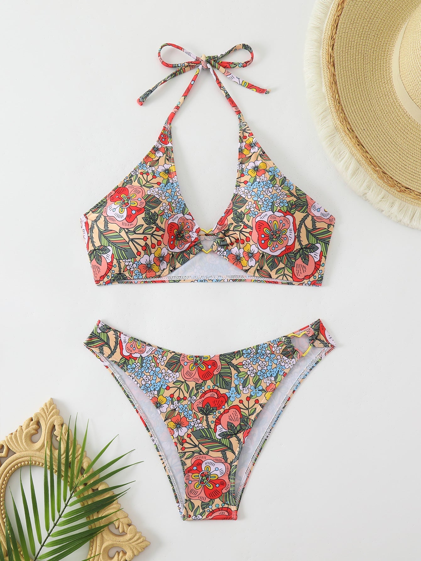Women's Floral Print Halter Bikini Set berg-feldt
