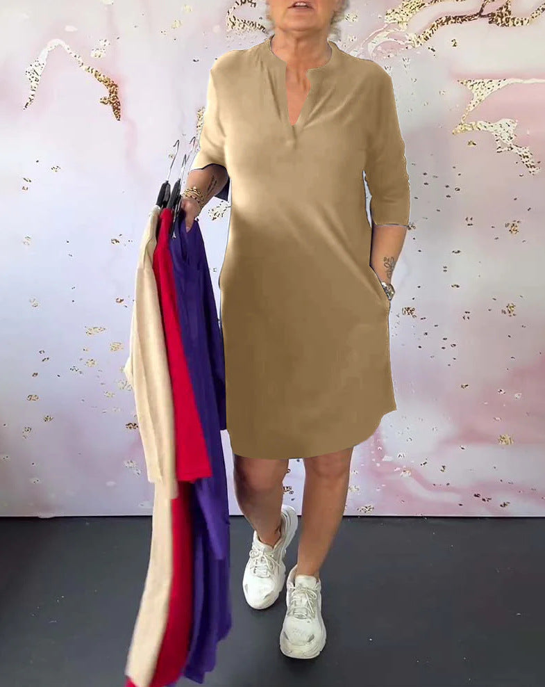 Elegantes Damen Freizeitkleid mit Stehkragen und praktischem Knopfverschluss von berg-feldt