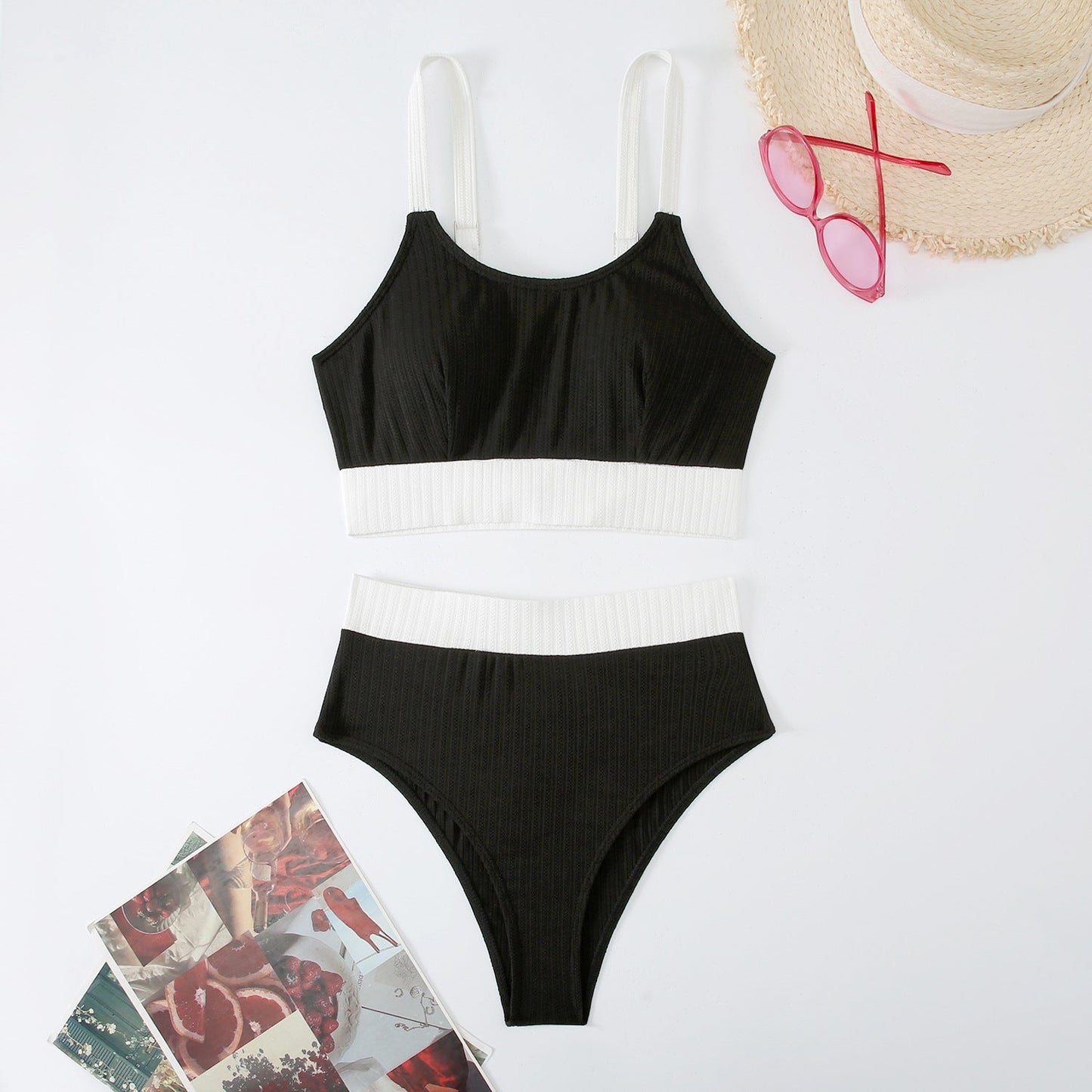 Ensemble bikini côtelé taille haute Berg-Feldt pour femme