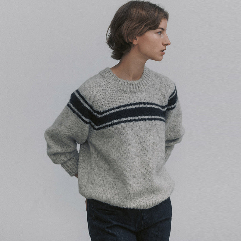 Bequemer Damenpullover mit angesagtem Blockstreifenmuster von berg-feldt