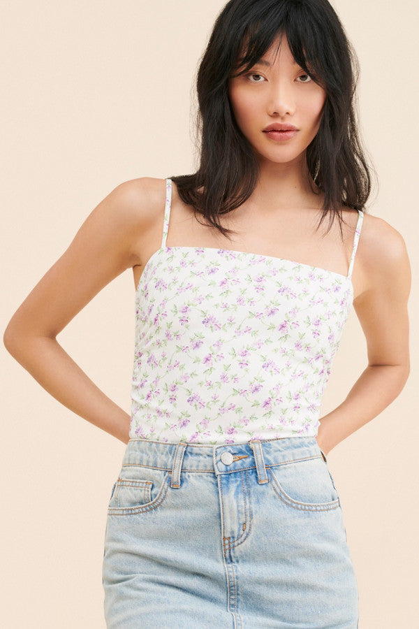 Adjustable Spaghetti Strap Floral Top by Berg-Feldt for Women