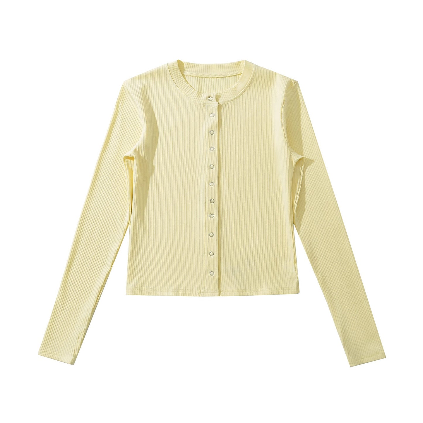 Women's Long-Sleeve Button-Up Ribbed Top berg-feldt