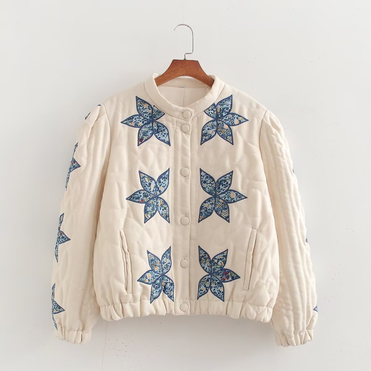 Women's quilted floral embroidered Berg-Feldt jacket