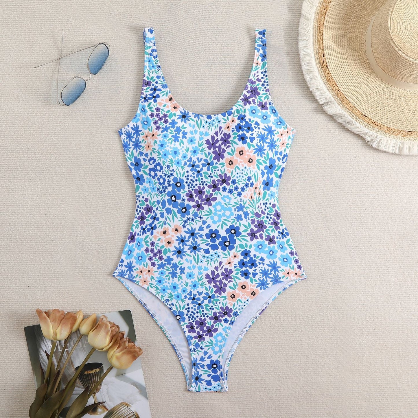 Women's Floral Print High-Leg One-Piece Swimsuit berg-feldt1750242875