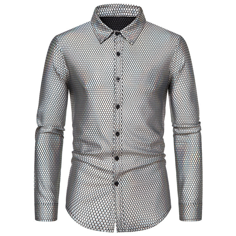 Chemise pour homme avec motif nid d'abeille brillant Berg-Feldt