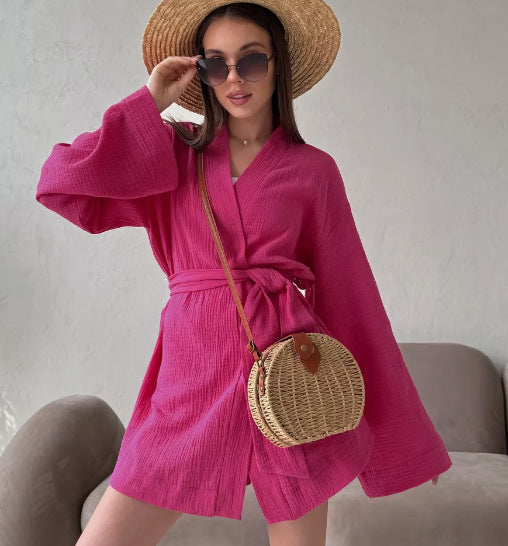 Veste kimono légère pour femme avec ceinture et manches 3/4 de berg-feldt