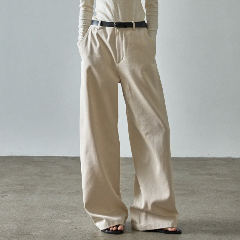 Bequeme Damen-Baumwollhose mit hohem Bund und Taschen von berg-feldt