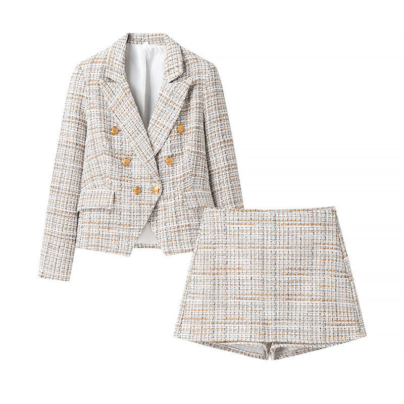 Women's Tailored Double-Breasted Blazer and Shorts Set berg-feldt