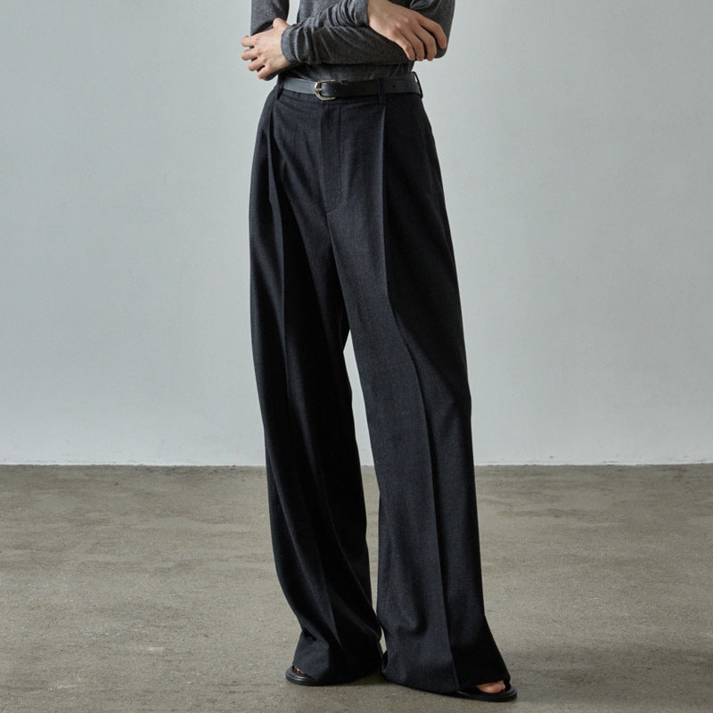Elegante Damenhose mit weitem Schnitt, Bundfalten und hoher Taille von berg-feldt