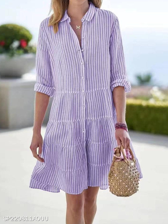 Women's Tiered Button-Down Shirt Dress berg-feldt