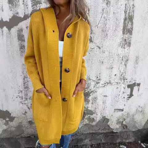 Women's Knit Coat with Classic Buttons and Practical Pockets berg-feldt