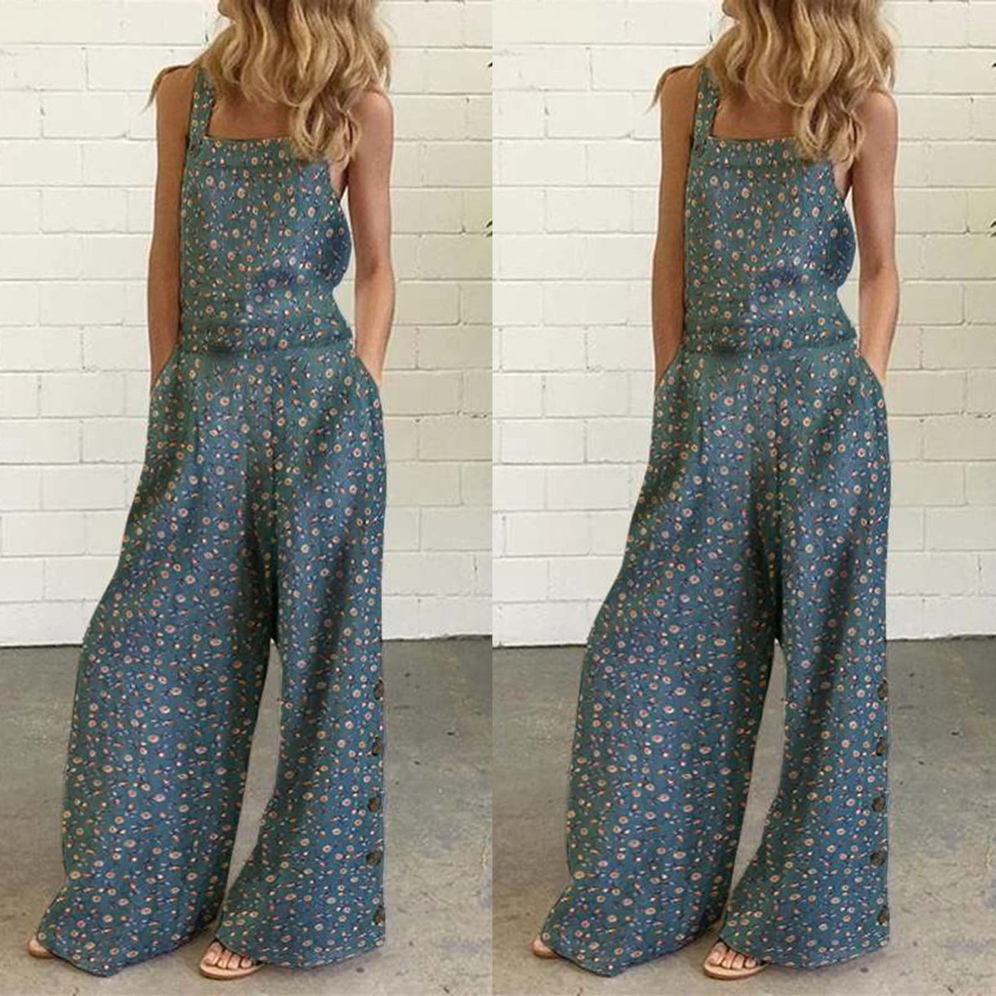 Weitbeiniger Damen Jumpsuit mit Blumenmuster von berg-feldt