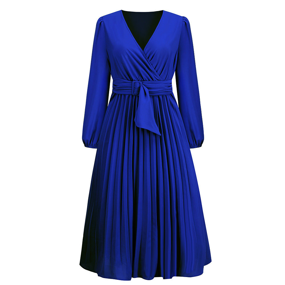 Wickelkleid für Damen mit Plissee-Details und langen Ärmeln von berg-feldt