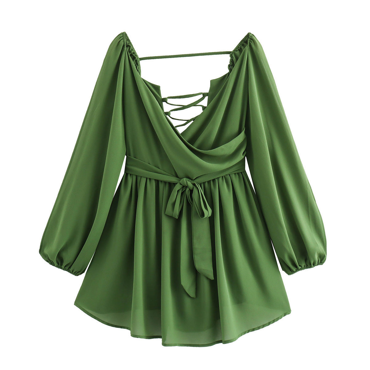 Wickelbluse für Damen mit Schnürung hinten und langen Ärmeln von berg-feldt