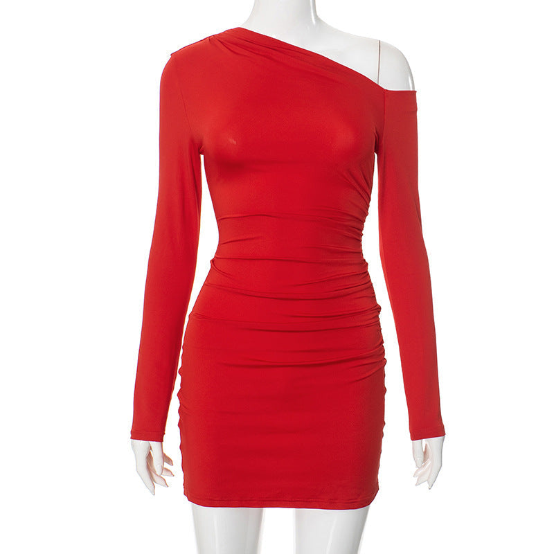 Asymmetrisches Langarm-Bodycon-Kleid für Damen von Berg-Feldt