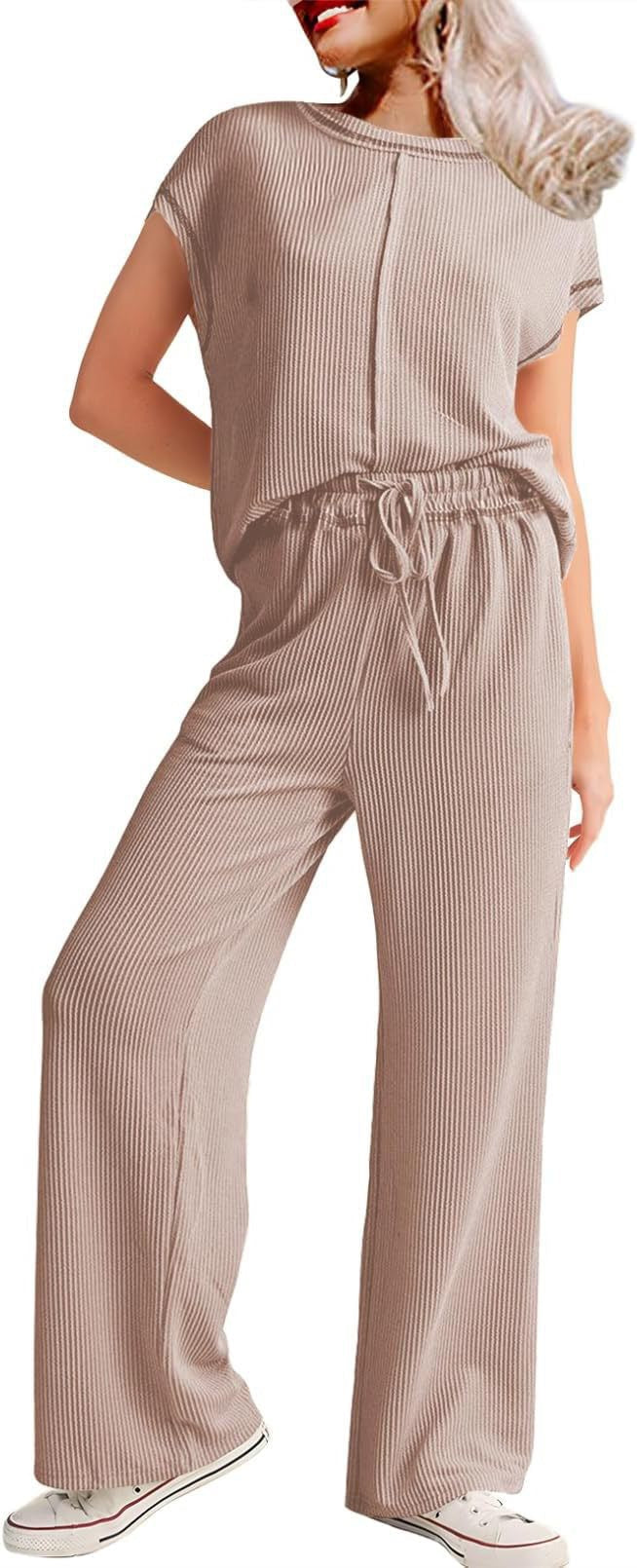Weitbeiniger Damen-Jumpsuit aus Rippstoff, lässiger Schnitt von berg-feldt