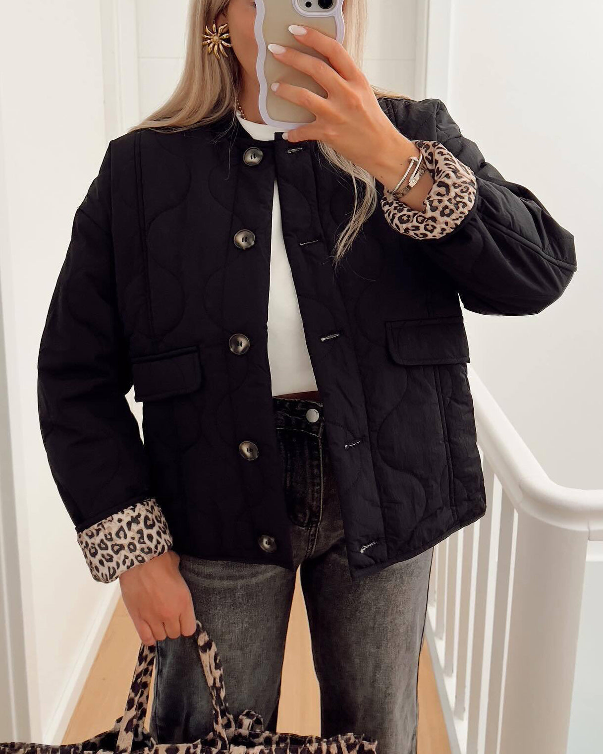 Berg-Feldt | Gesteppte Knöpfe Gepolsterte Jacke