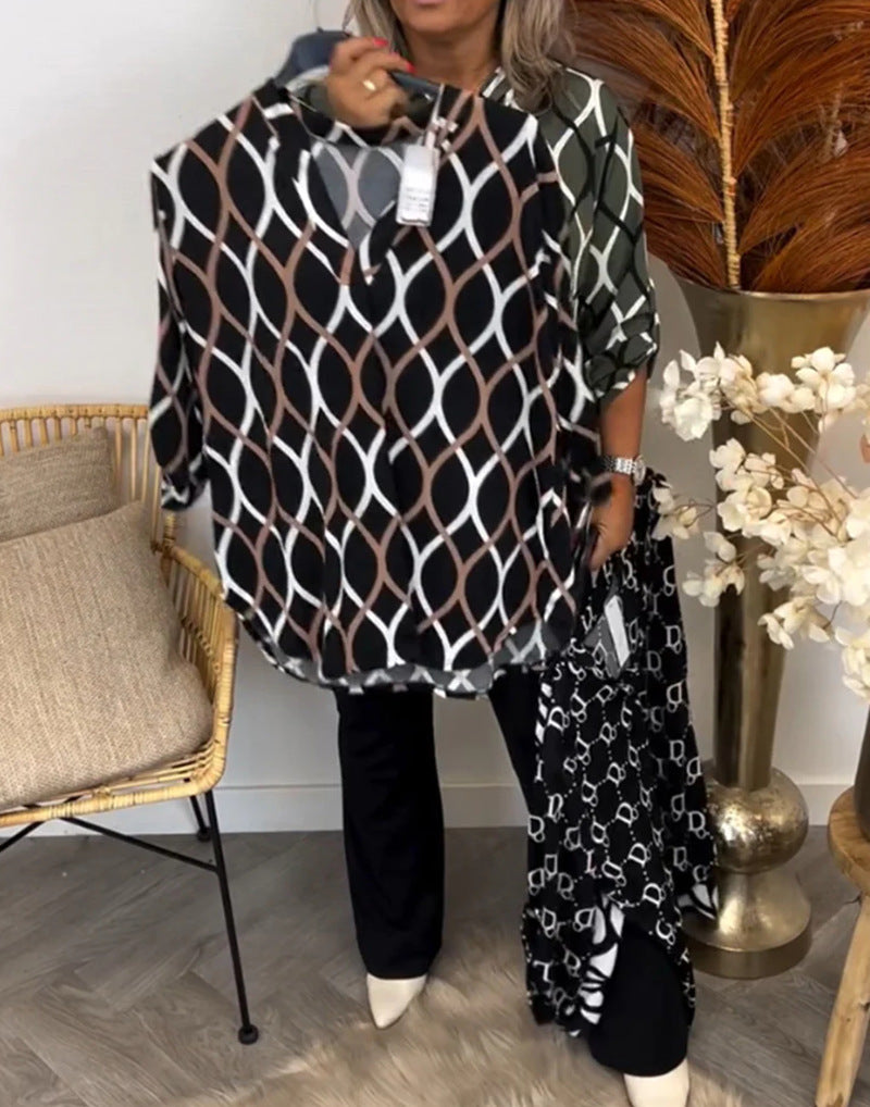 Chemisier pour femme Berg-Feldt avec motif graphique tendance et poches latérales