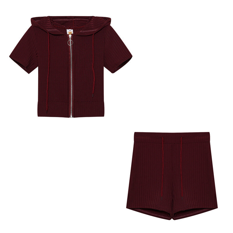 Women's hooded knit short set Berg-Feldt