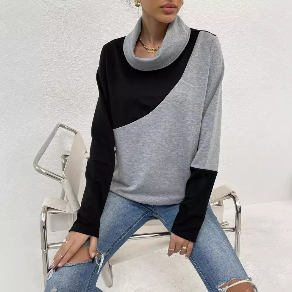 Women's Cozy Cowl Neck Striped Sweatshirt by berg-feldt