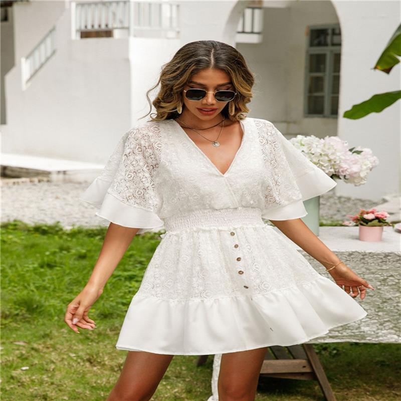 Women's Smocked Lace Mini Dress berg-feldt