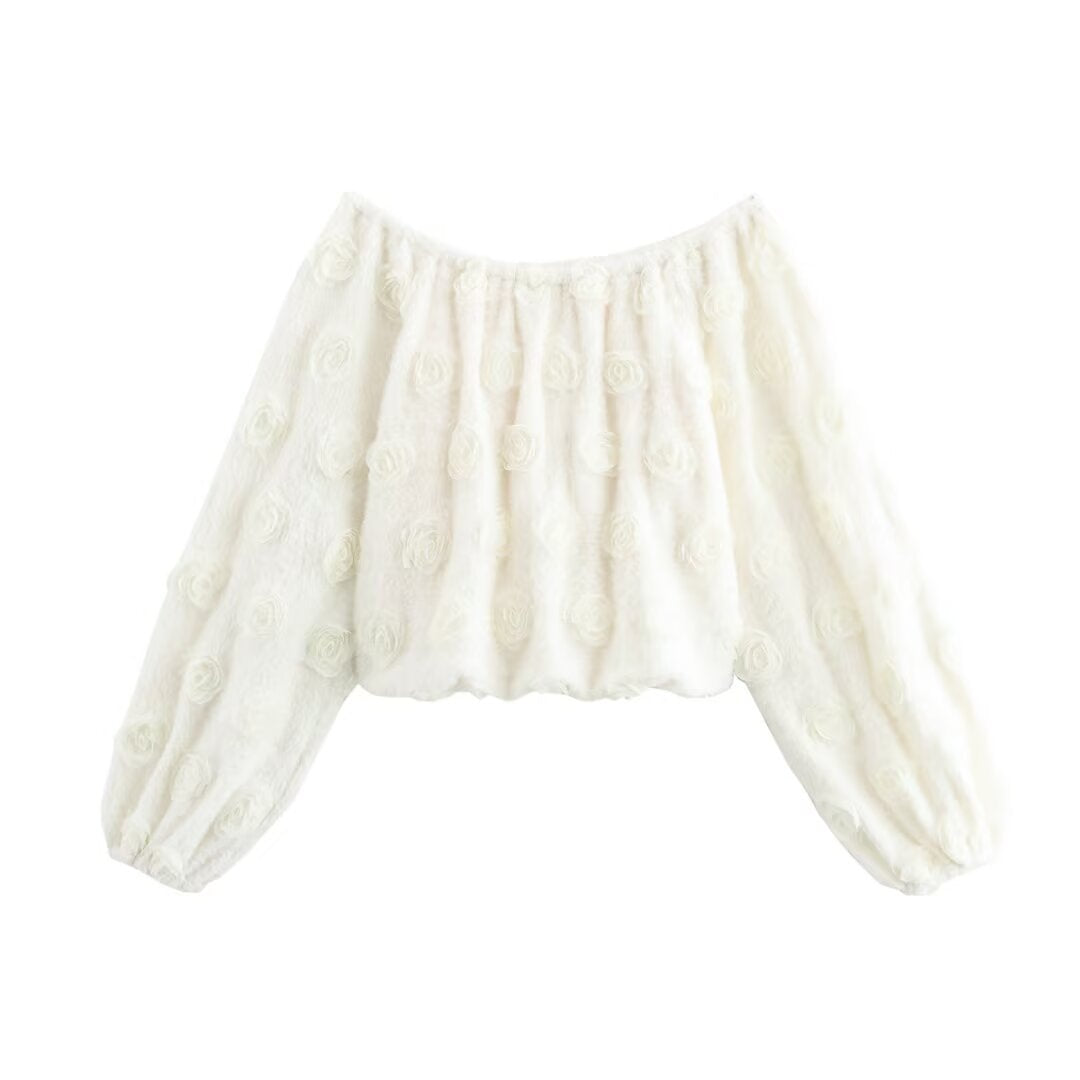 Women's Off-Shoulder Ruffled Flower Blouse berg-feldt