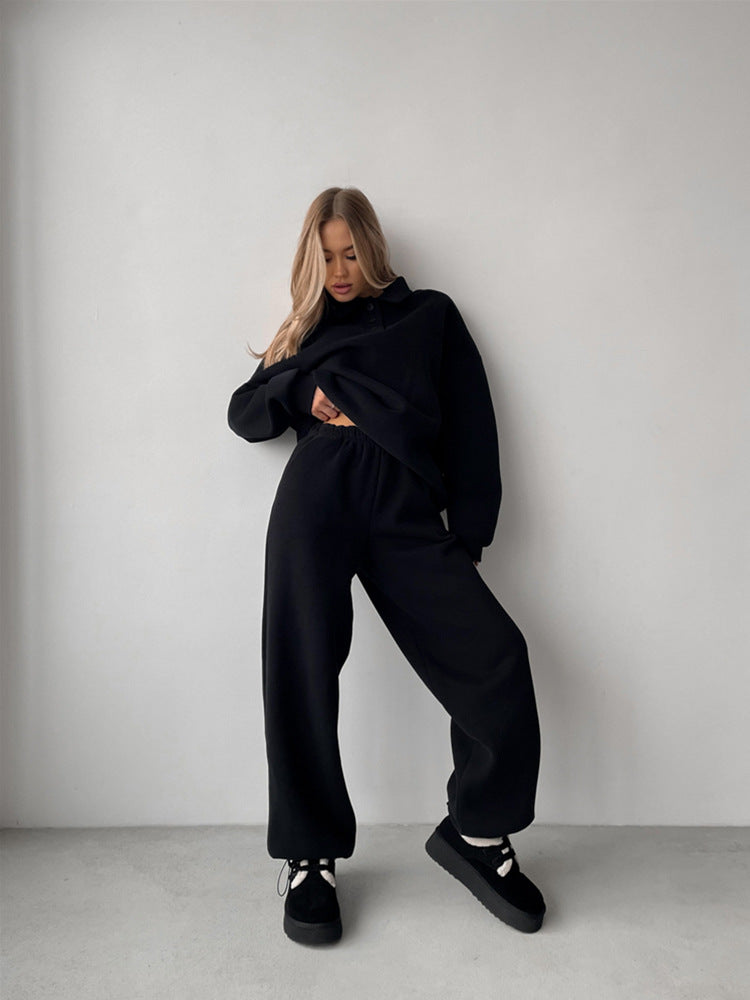 Ensemble décontracté pour femme : sweat-shirt et pantalon de jogging large avec col moderne Berg-Feldt