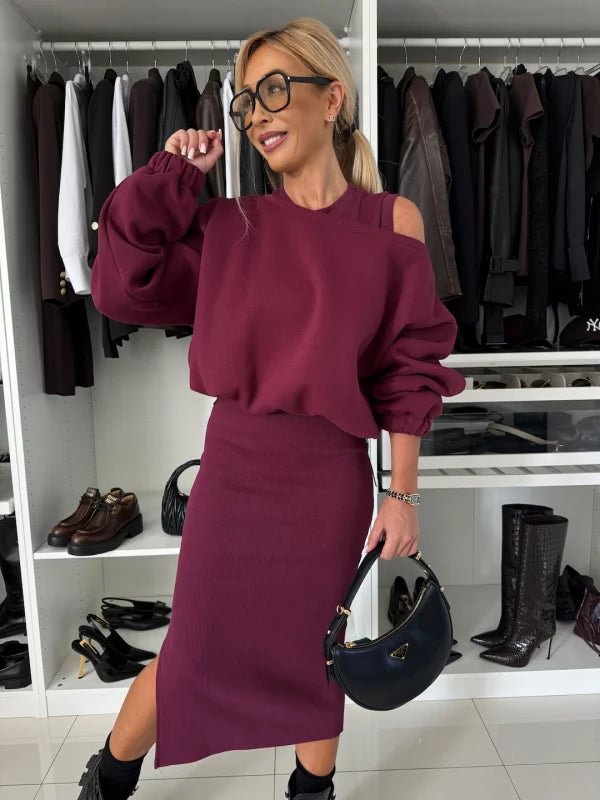 Ensemble sweat-shirt et jupe midi mode femme Berg-Feldt