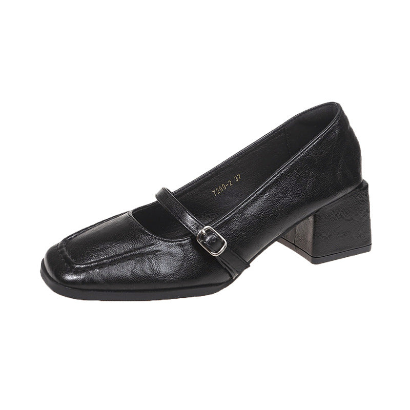 Anpassbare Damen Mary Janes mit quadratischer Spitze und Blockabsatz von berg-feldt