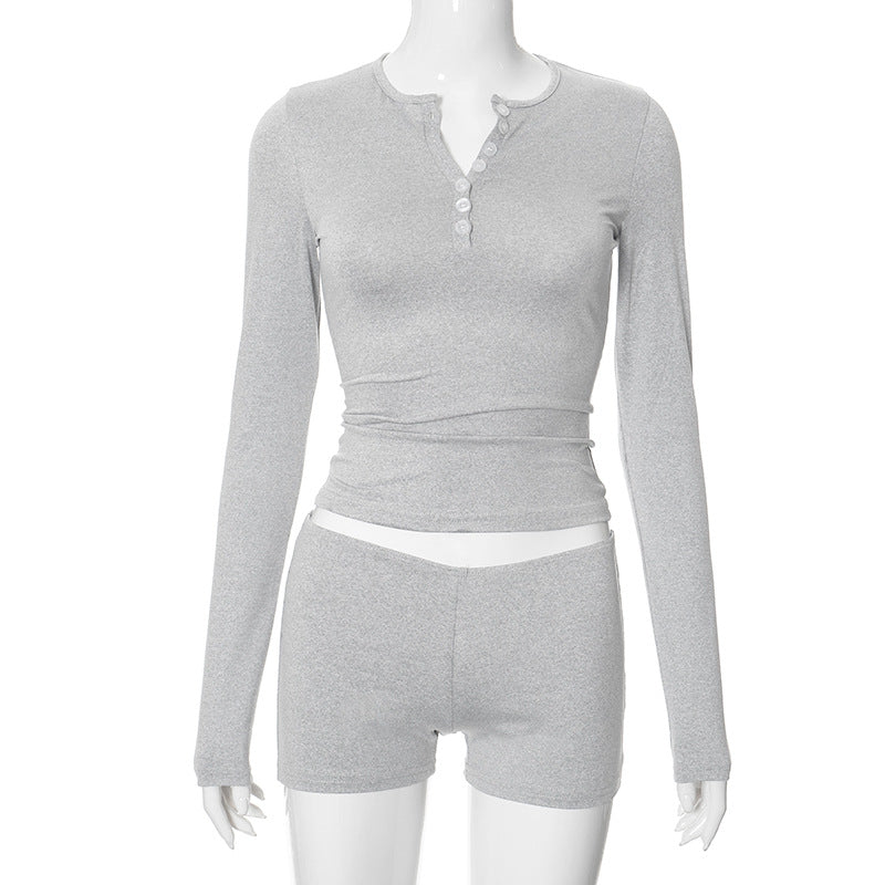 Women's Cozy Long-Sleeve Button-Up Active Set by Berg-Feldt