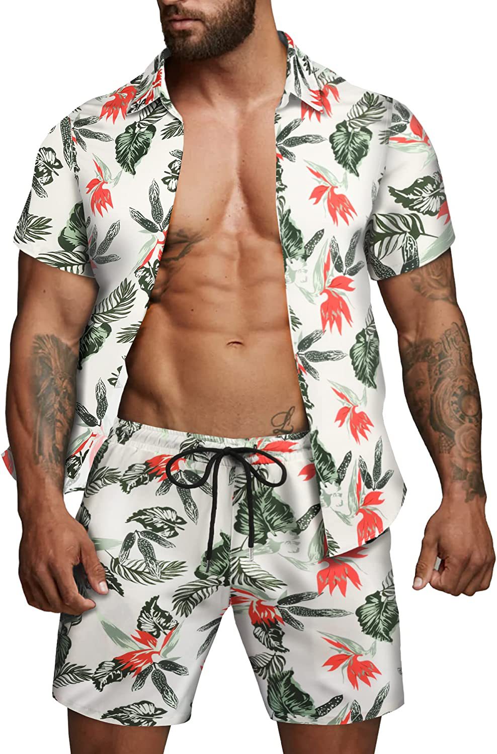 Berg-Feldt Herren Kurzarmhemd und Badeshorts Set