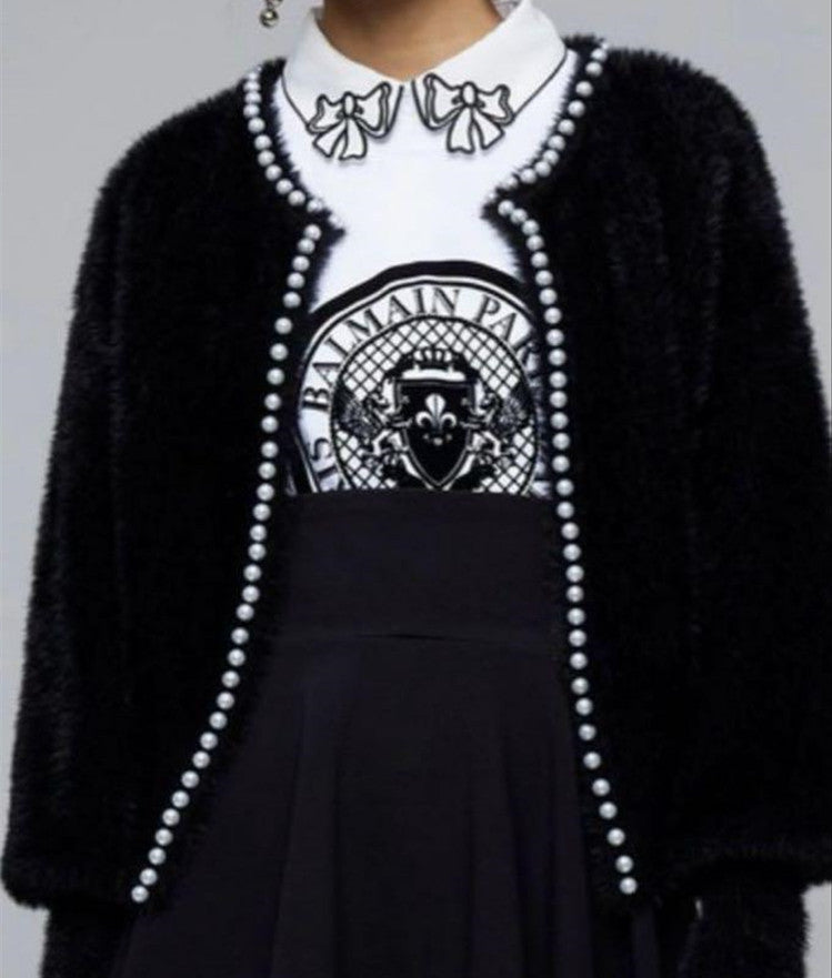 Cardigan femme duveteux à boutons perles et coupe décontractée Berg-Feldt
