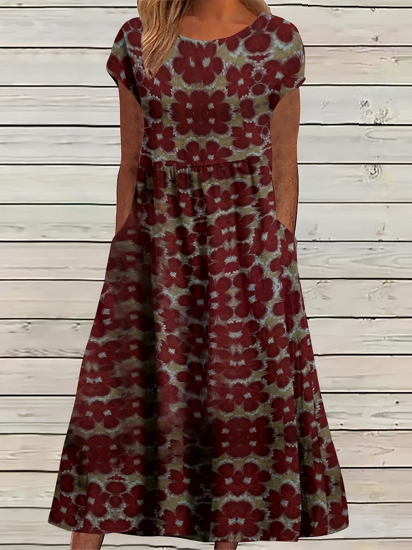 Longue robe fleurie pour femme avec poches latérales de berg-feldt