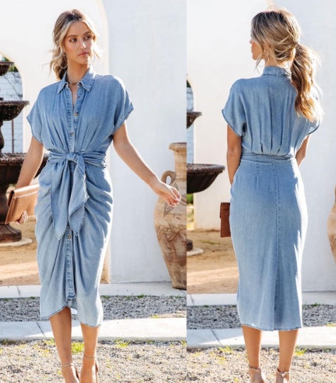Wickelkleid für Damen mit Knopfleiste von berg-feldt