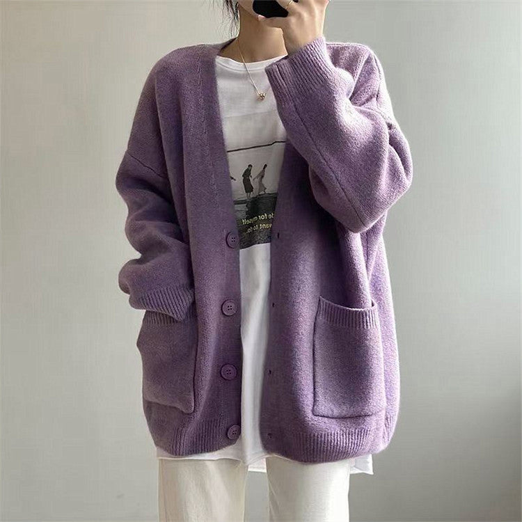 Cardigan en grosse maille pour femme avec poches et col en V Berg-Feldt