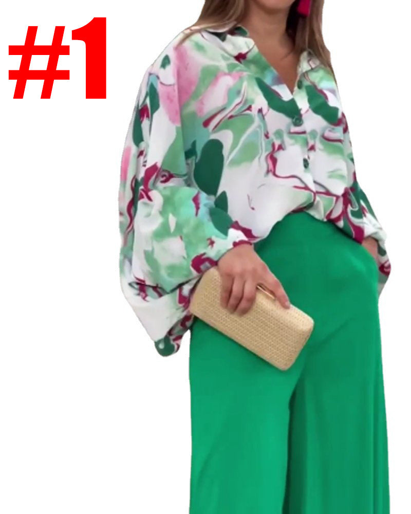 Lose, bunte Damenbluse mit Marmordruck von berg-feldt