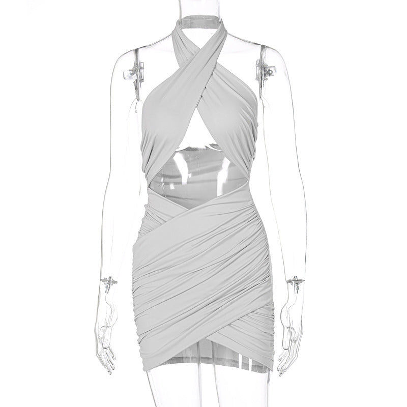 Wickelkleid für Damen mit modischem Halterneck, Raffungen und figurbetonter Passform von berg-feldt