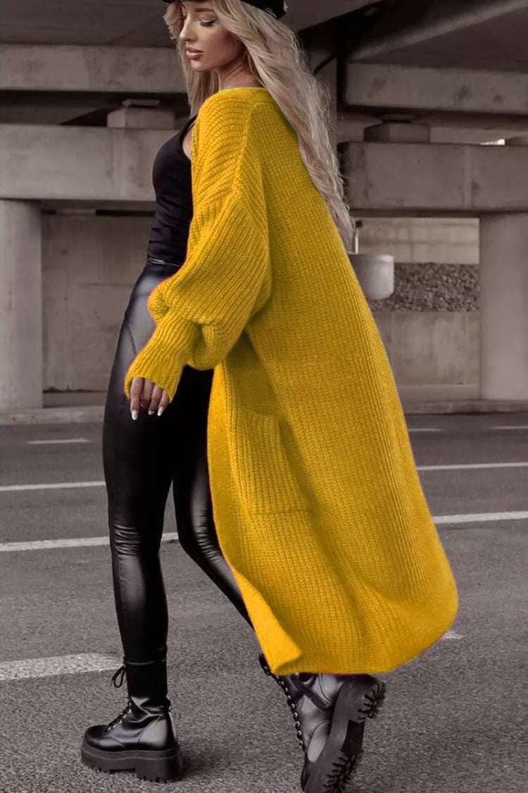 Gilet en grosse maille pour femme, style décontracté et ample, avec de grandes poches Berg-Feldt