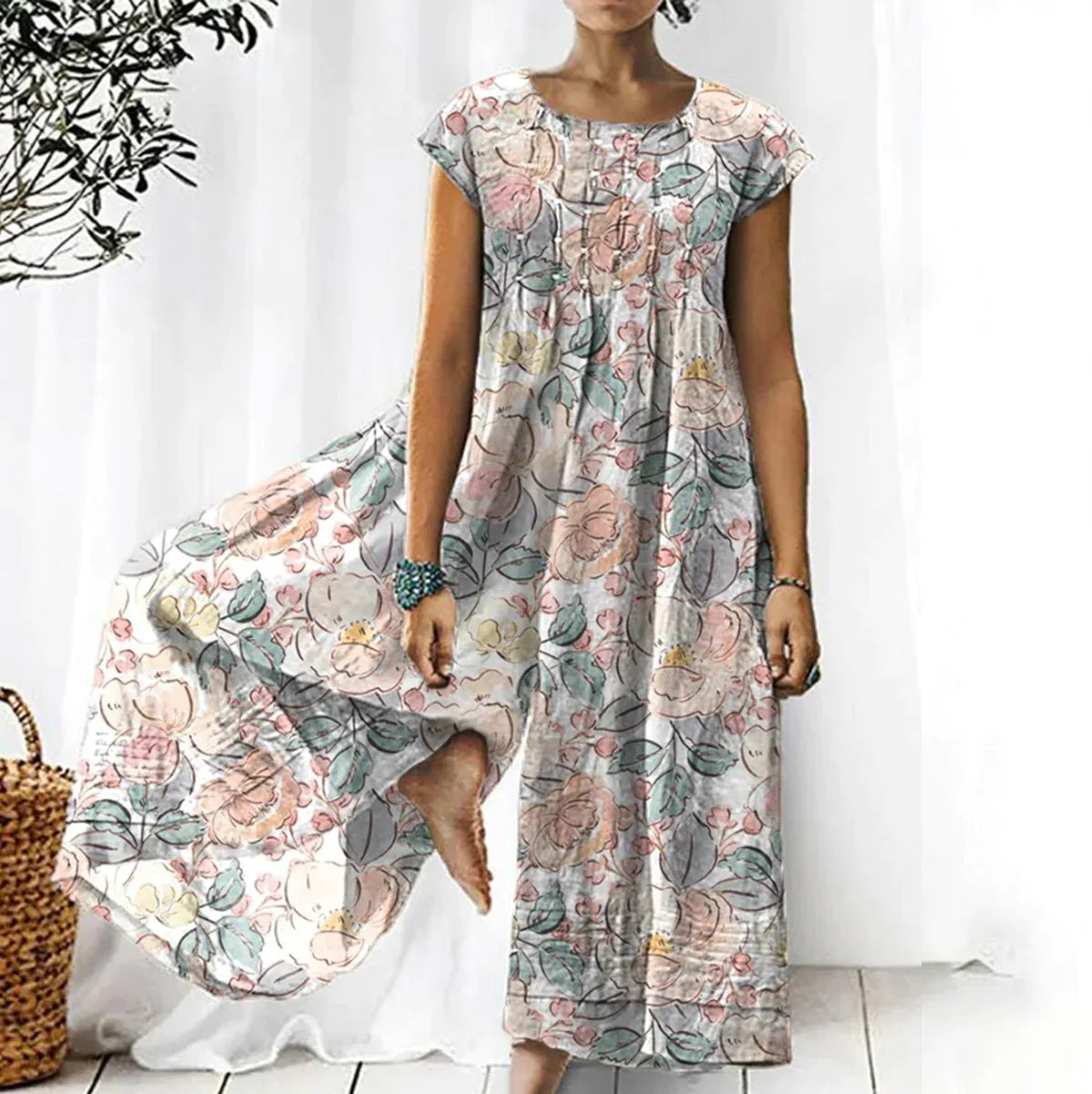Robe longue bohème avec broderie florale berg-feldt