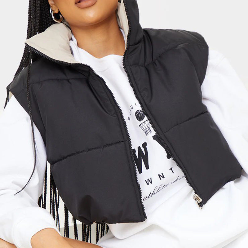 Women's Color-Block Utility Puffer Vest by berg-feldt