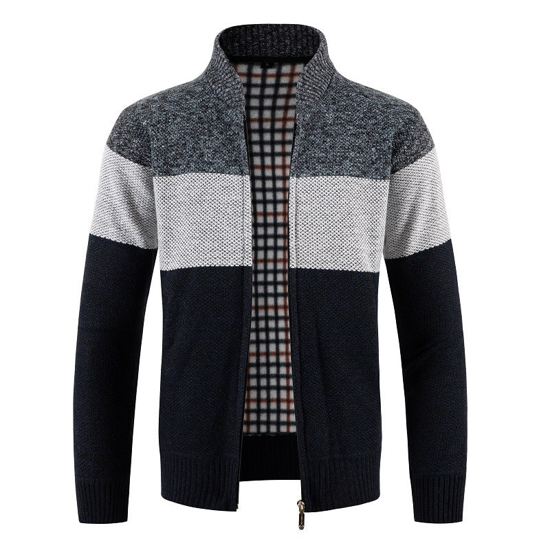 Herren Strickjacke mit modernem Reißverschluss und strukturiertem Muster Berg-Feldt