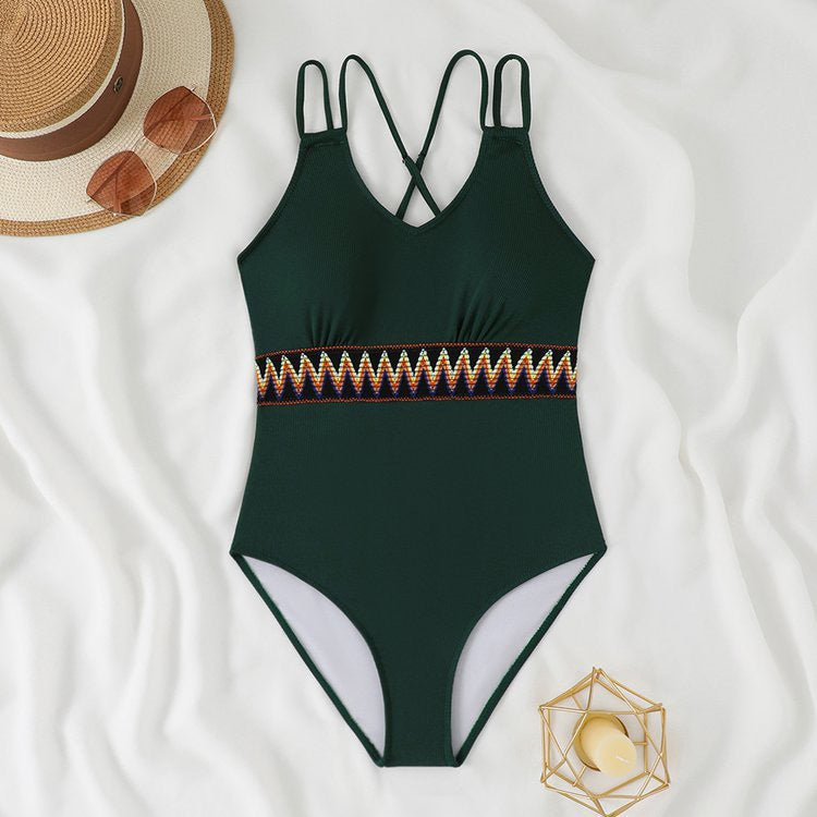 Maillot de bain femme Berg-Feldt : une pièce à motifs avec bretelles réglables