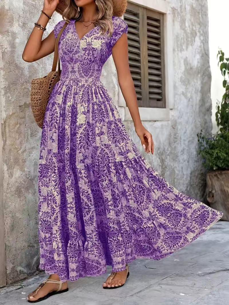 Ärmelloses Maxikleid für Damen im romantischen Stil mit Blumenmuster von berg-feldt