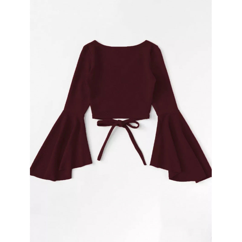 Wickel-Cropped-Top mit weiten Ärmeln von berg-feldt für Damen