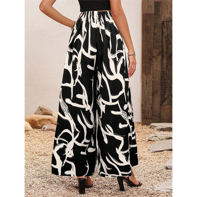 weite Damenhose mit Blattmuster von Berg-Feldt