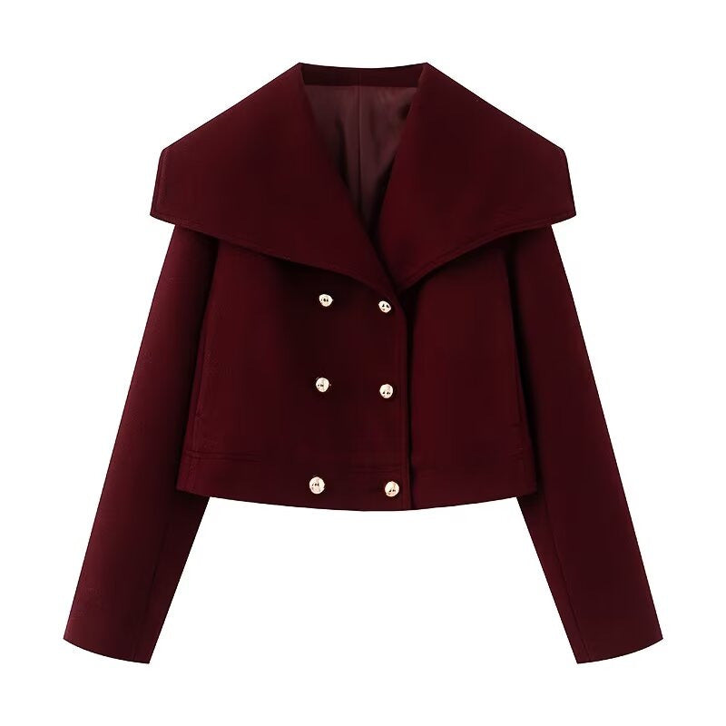 Kurzjacke für Damen, doppeltbreasted, mit Oversize-Kragen von berg-feldt
