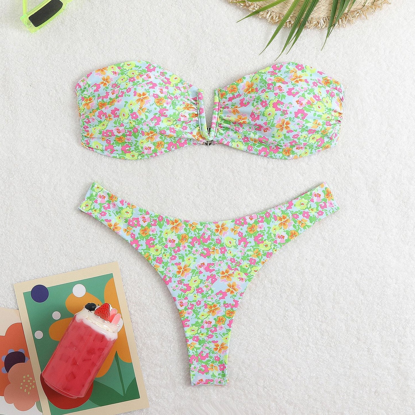 Women's Floral Print Bandeau Bikini Set berg-feldt