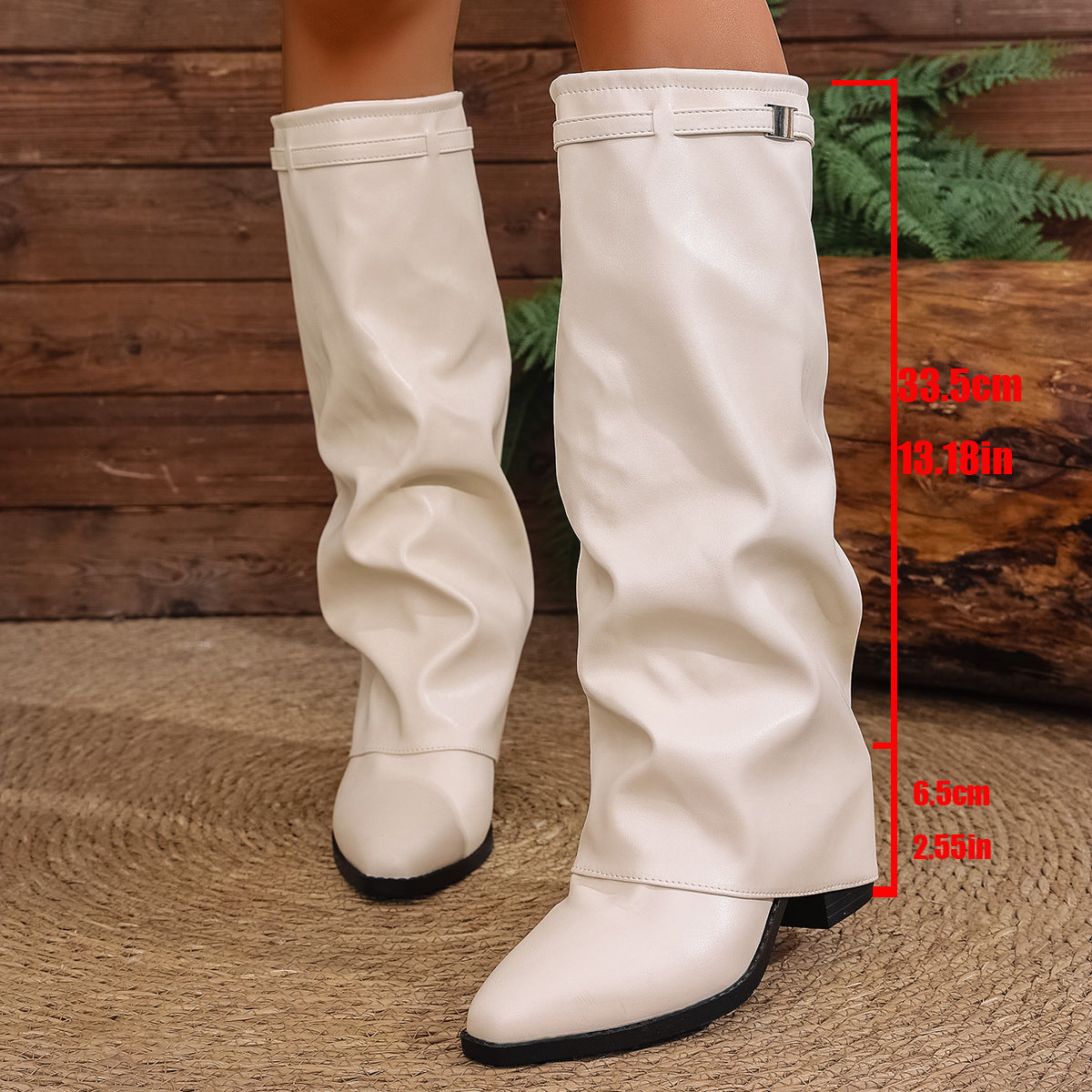 Damen Élégantes bottines montantes en similicuir souple avec un design plissé tendance Berg-Feldt