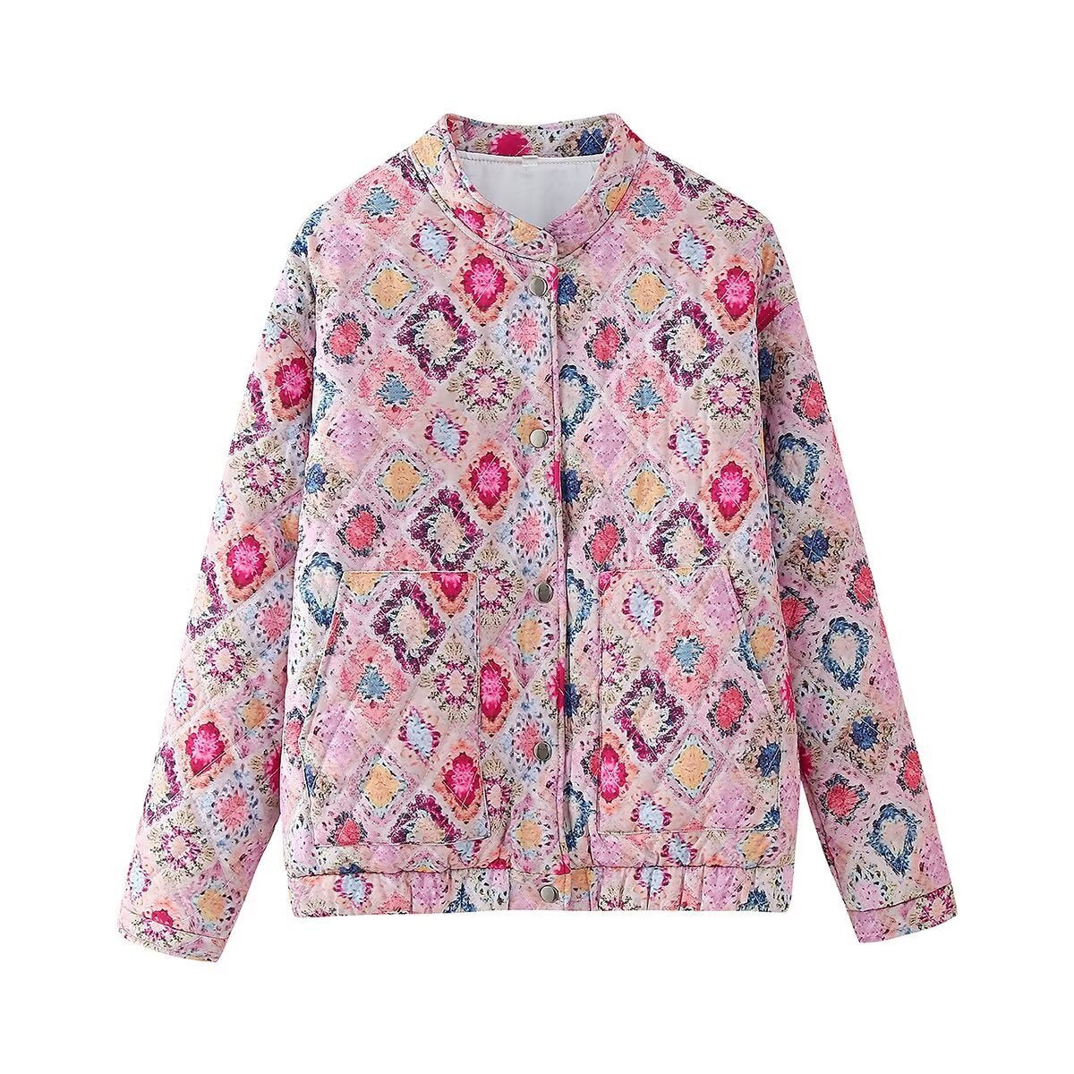 Womens Floral-Print Quilted Jacket berg-feldt