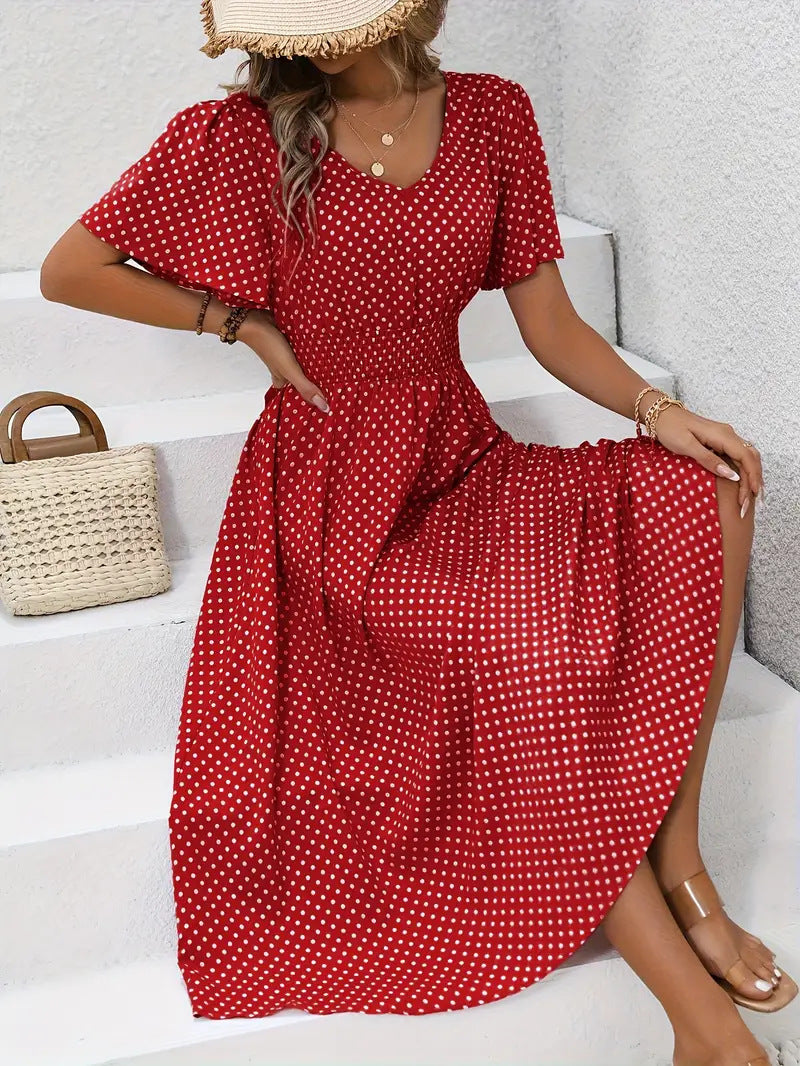 Weites Maxikleid mit V-Ausschnitt von berg-feldt